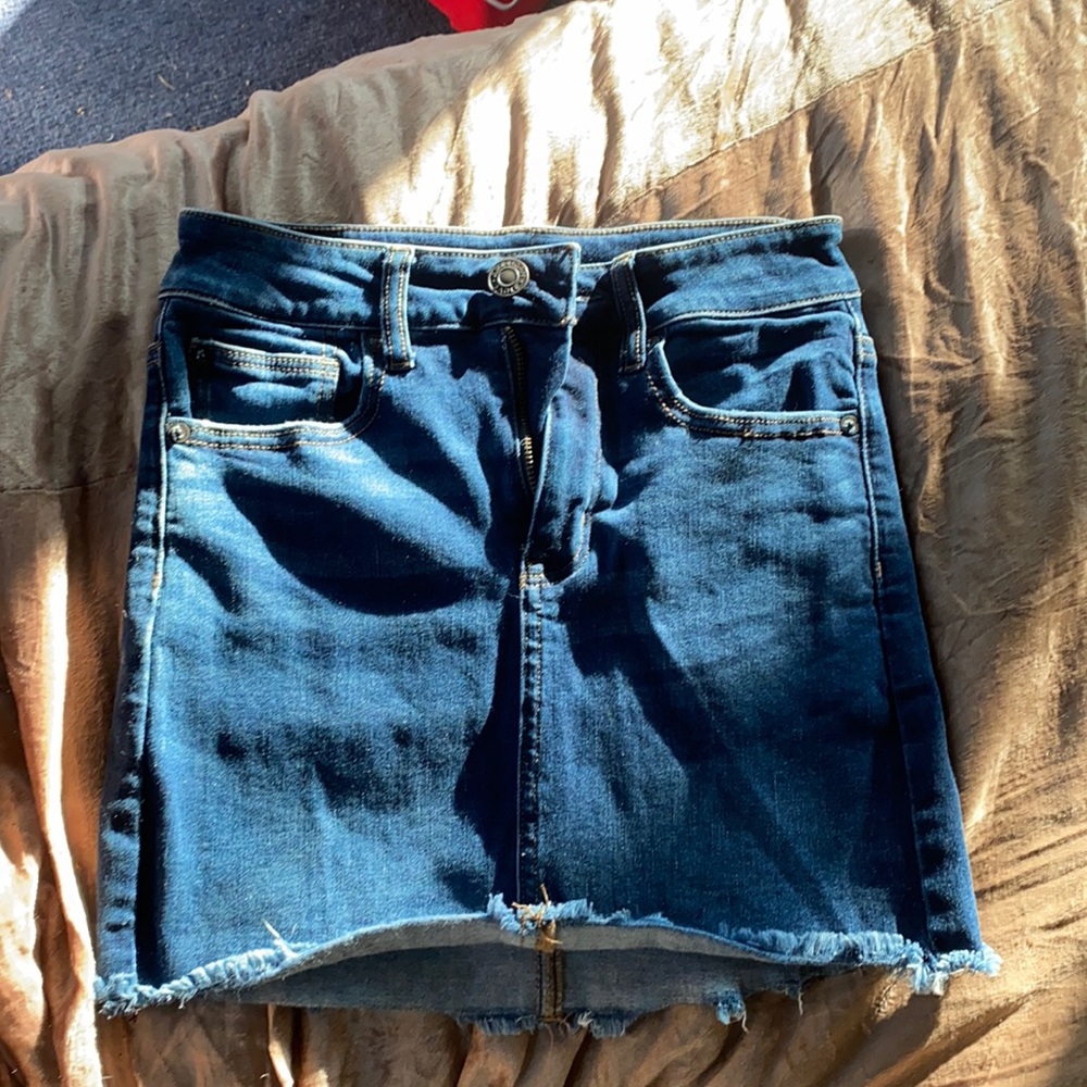 American eagle high waisted jean skirt